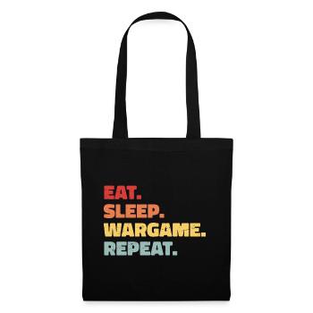 Eat Sleep Wargame Wiederholung - Stoffbeutel - Schwarz - Vorne
