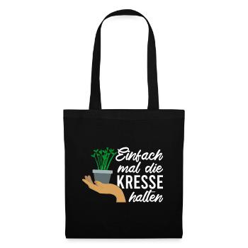 Einfach Mal die Kresse Halten Gartenlust Gärtner - Stoffbeutel - Schwarz - Vorne