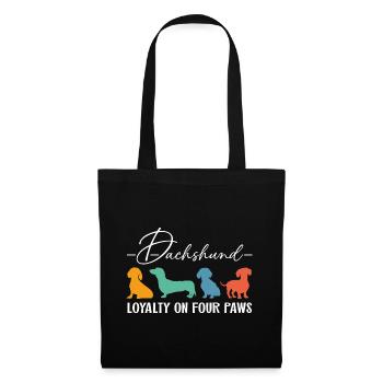 Fidélité teckel Loyauté sur quatre pattes - Sac en tissu - noir - Devant