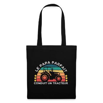 Le papa parfait conduit un tracteur cadeau vintage - Sac en tissu - noir - Devant