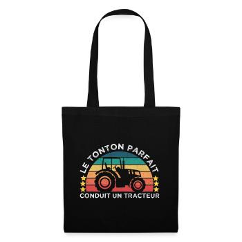 Le tonton parfait conduit un tracteur cadeau rétro - Sac en tissu - noir - Devant