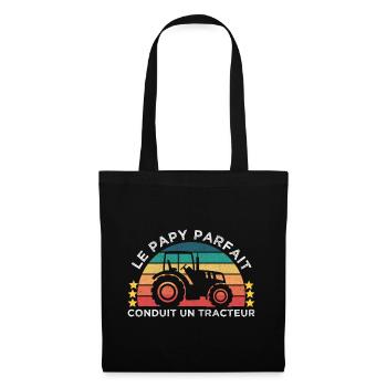 Le papy parfait conduit un tracteur cadeau vintage - Sac en tissu - noir - Devant