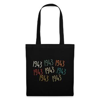 Né en 1943, année de naissance - légendaire depuis 1943 - Sac en tissu - noir - Devant