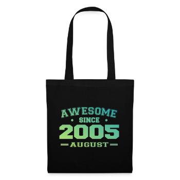 2005 Août Année Naissance Anniversaire Août 2005 - Sac en tissu - noir - Devant