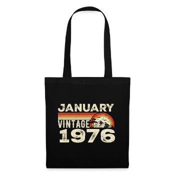 Janvier 1976 Vintage Anniversaire 1976, Né en 1976 - Sac en tissu - noir - Devant