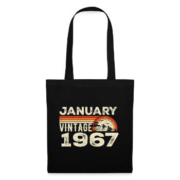 Janvier 1967 Vintage Anniversaire 1967, Né en 1967 - Sac en tissu - noir - Devant