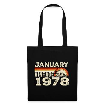 Janvier 1978 Vintage Anniversaire 1978, Né en 1978 - Sac en tissu - noir - Devant