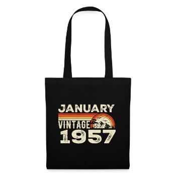Janvier 1957 Vintage Anniversaire 1957, Né en 1957 - Sac en tissu - noir - Devant