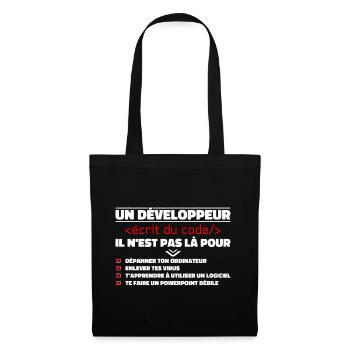 Un Développeur Écrit du Code Cadeau - Sac en tissu - noir - Devant
