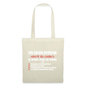 Ein schriftlicher Entwickler von The Gift Code - Stoffbeutel - Natur - Vorne