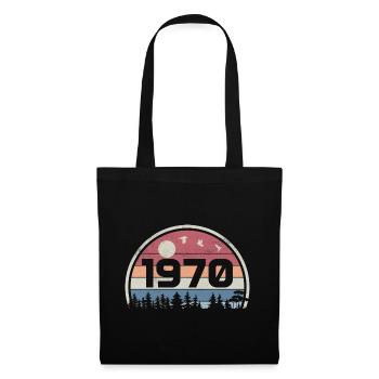 55e Anniversaire 1970 Fête Anniversaire 1970 Rétro - Sac en tissu - noir - Devant