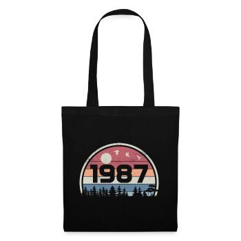 38e Anniversaire 1987 Fête Anniversaire 1987 Rétro - Sac en tissu - noir - Devant