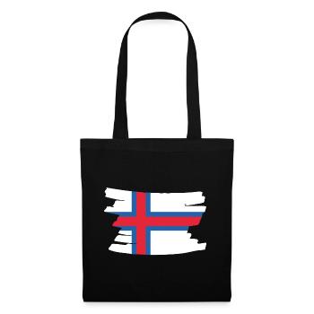 Faroe Islands National Flag - horizontal brush - Tote Bag - black - Front