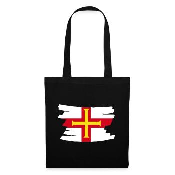 Guernsey National Flag - horizontal brush - Tote Bag - black - Front