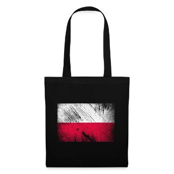 Poland flag vintage grunge - Tote Bag - black - Front