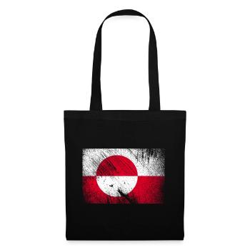 Drapeau du Groenland - grunge vintage - Sac en tissu - noir - Devant