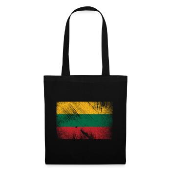 Lithuania flag - vintage grunge - Tote Bag - black - Front