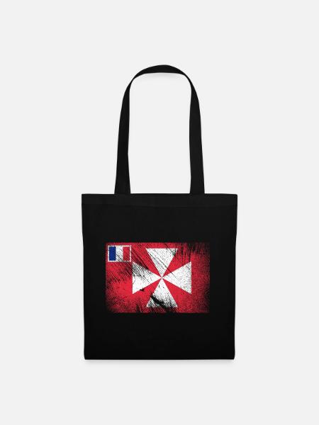 Drapeau de Wallis Futuna Vintage Grunge - Sac en tissu - noir