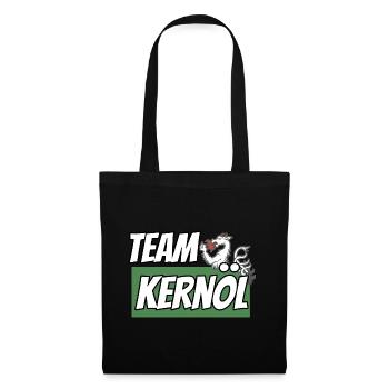 TEAM Kernöl Steiermark mit Panther für Steirer - Stoffbeutel - Schwarz - Vorne