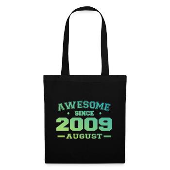 2009 Août Année Naissance Anniversaire Août 2009 - Sac en tissu - noir - Devant