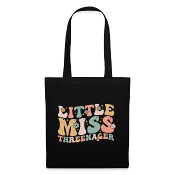 Little Miss Threenager 3rd Birthday 3Year Old Girl - Sac en tissu - noir - Devant