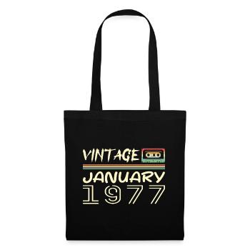 Vintage January 1977 - Birthday January 1977 - Tote Bag - black - Front