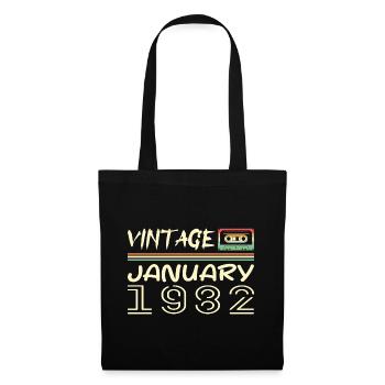 Vintage Janvier 1982 - Anniversaire Janvier 1982 - Sac en tissu - noir - Devant