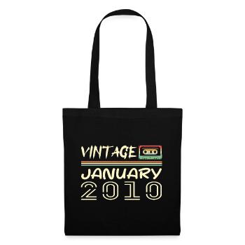 Vintage Janvier 2010 - Anniversaire Janvier 2010 - Sac en tissu - noir - Devant