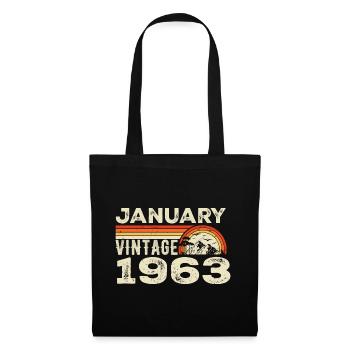 Janvier 1963 Vintage Anniversaire 1963, Né en 1963 - Sac en tissu - noir - Devant