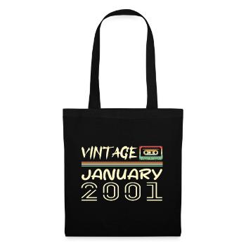 Vintage Janvier 2001 - Anniversaire Janvier 2001 - Sac en tissu - noir - Devant