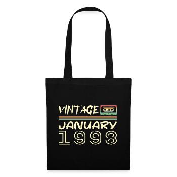 Vintage Janvier 1998 - Anniversaire Janvier 1998 - Sac en tissu - noir - Devant