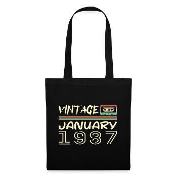 Vintage Janvier 1987 - Anniversaire Janvier 1987 - Sac en tissu - noir - Devant