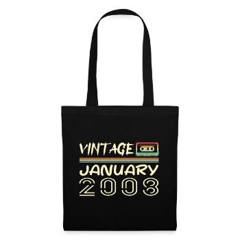 Vintage January 2008 - Birthday January 2008 - Tote Bag - black - Front