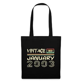 Vintage Janvier 2003 - Anniversaire Janvier 2003 - Sac en tissu - noir - Devant
