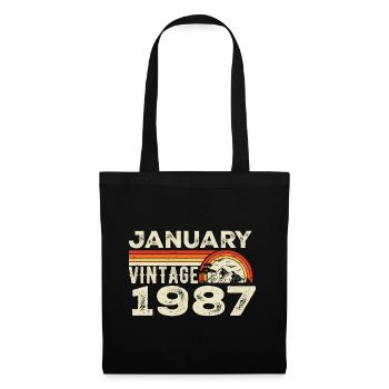 Janvier 1987 Vintage Anniversaire 1987, Né en 1987 - Sac en tissu - noir - Devant