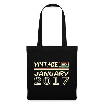 Vintage Janvier 2017 - Anniversaire Janvier 2017 - Sac en tissu - noir - Devant
