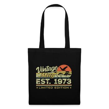 Anniversaire Mai 1973, nés en mai 1973 - May 1973 - Sac en tissu - noir - Devant