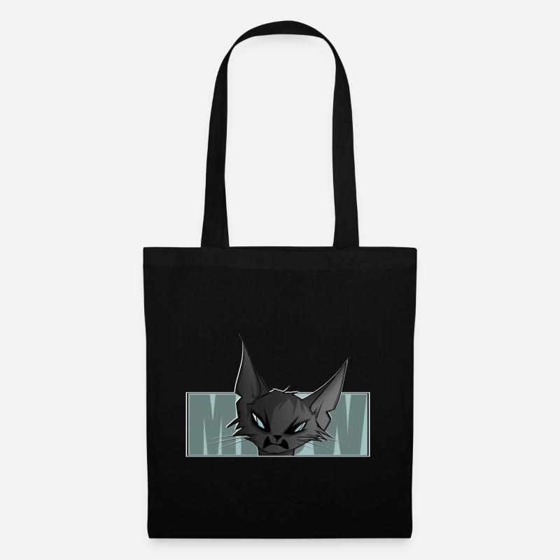 coole Katze, Comic, Katzenmotiv, Meow, T-Shirt - Stoffbeutel - Schwarz