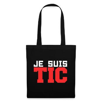 Je Suis TIC -TIC et TAC- TIC TAC Duo Drôle Cadeau - Sac en tissu - noir - Devant