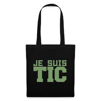 Je Suis TIC -TIC et TAC- TIC TAC Duo Drôle Cadeau - Sac en tissu - noir - Devant