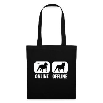 En ligne Hors ligne Pitbull Pitbull Propriétaire Pitbullfan - Sac en tissu - noir - Devant