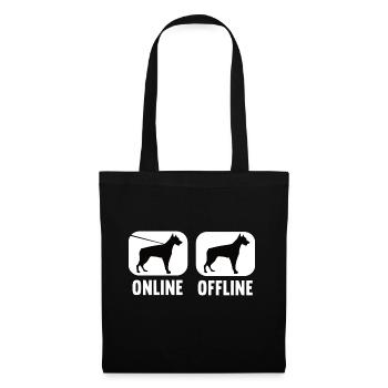 Doberman en ligne hors ligne Doberman Chien de garde - Sac en tissu - noir - Devant
