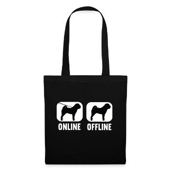 Online Offline Shar Pei Shar Pei Besitzer - Stoffbeutel - Schwarz - Vorne