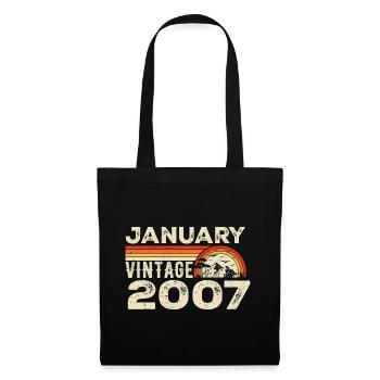 Janvier 2007 Vintage Anniversaire 2007, Né en 2007 - Sac en tissu - noir - Devant
