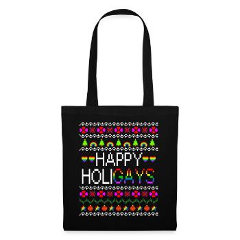 Happy Holigays Ugly Xmas - Stoffbeutel - Schwarz - Vorne
