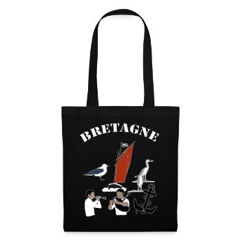 bretagne symboles - Sac en tissu - noir - Devant