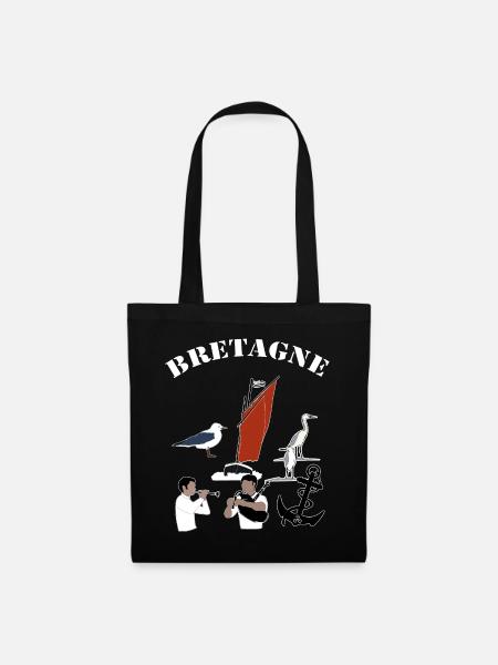 bretagne symboles - Sac en tissu - noir
