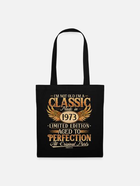 Jahrgang 1973 Vintage Retro Geburtstag Geschenk - Stoffbeutel - Schwarz