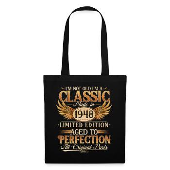 Vintage 1948 Vintage Retro Cadeau d’anniversaire - Sac en tissu - noir - Devant