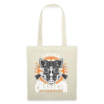 Xavier chasseur de sanglier Humour Chasse - Sac en tissu - nature - Devant